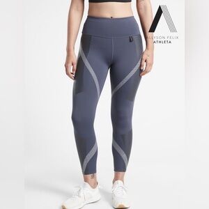 ATHLETA Allyson Felix Legend 7/8 Tight Legging Size M  Medieval Violet Sport Gym